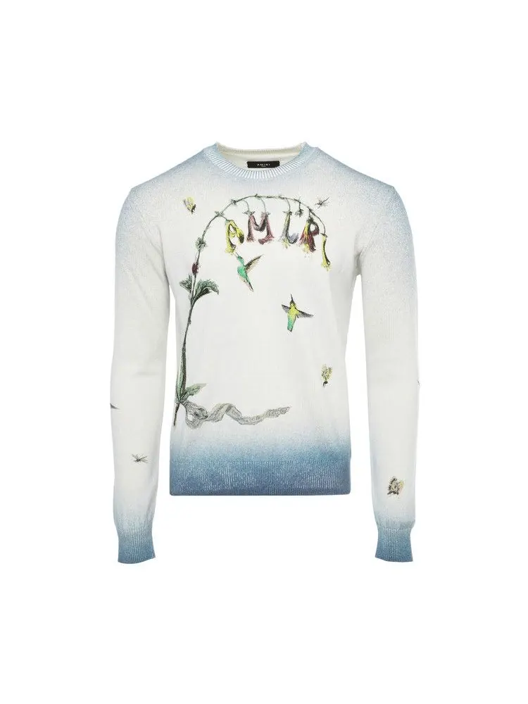 Свитер Amiri Embroidered Hummingbird Crew — изображение 1 из 1, синий