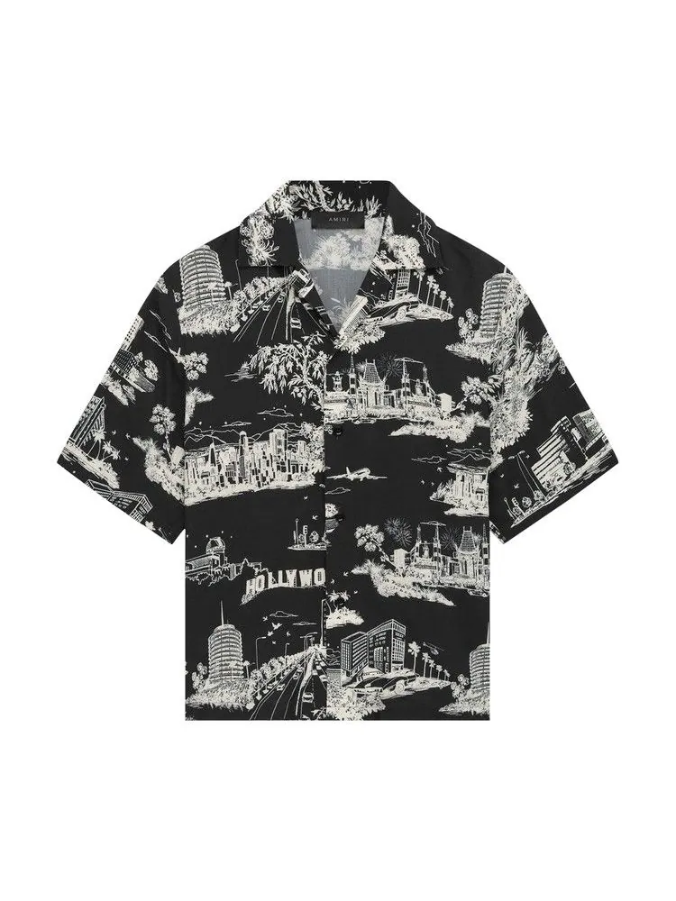 Рубашка Amiri LA Landmark Camp Shirt — изображение 1 из 1, черный