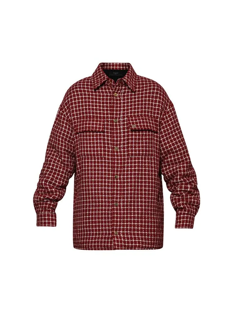 Рубашка Amiri Boucle Padded Overshirt — изображение 1 из 1, глубокий красный