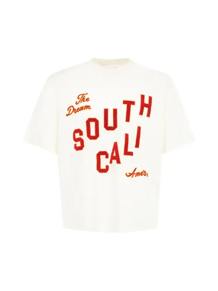 Укороченная футболка Amiri South Cali Flock Crop Tee — изображение 1 из 2, белый
