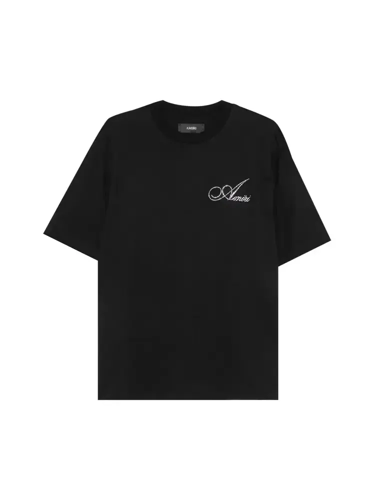 Футболка Amiri Crystal Script Logo Tee — изображение 1 из 1, черный