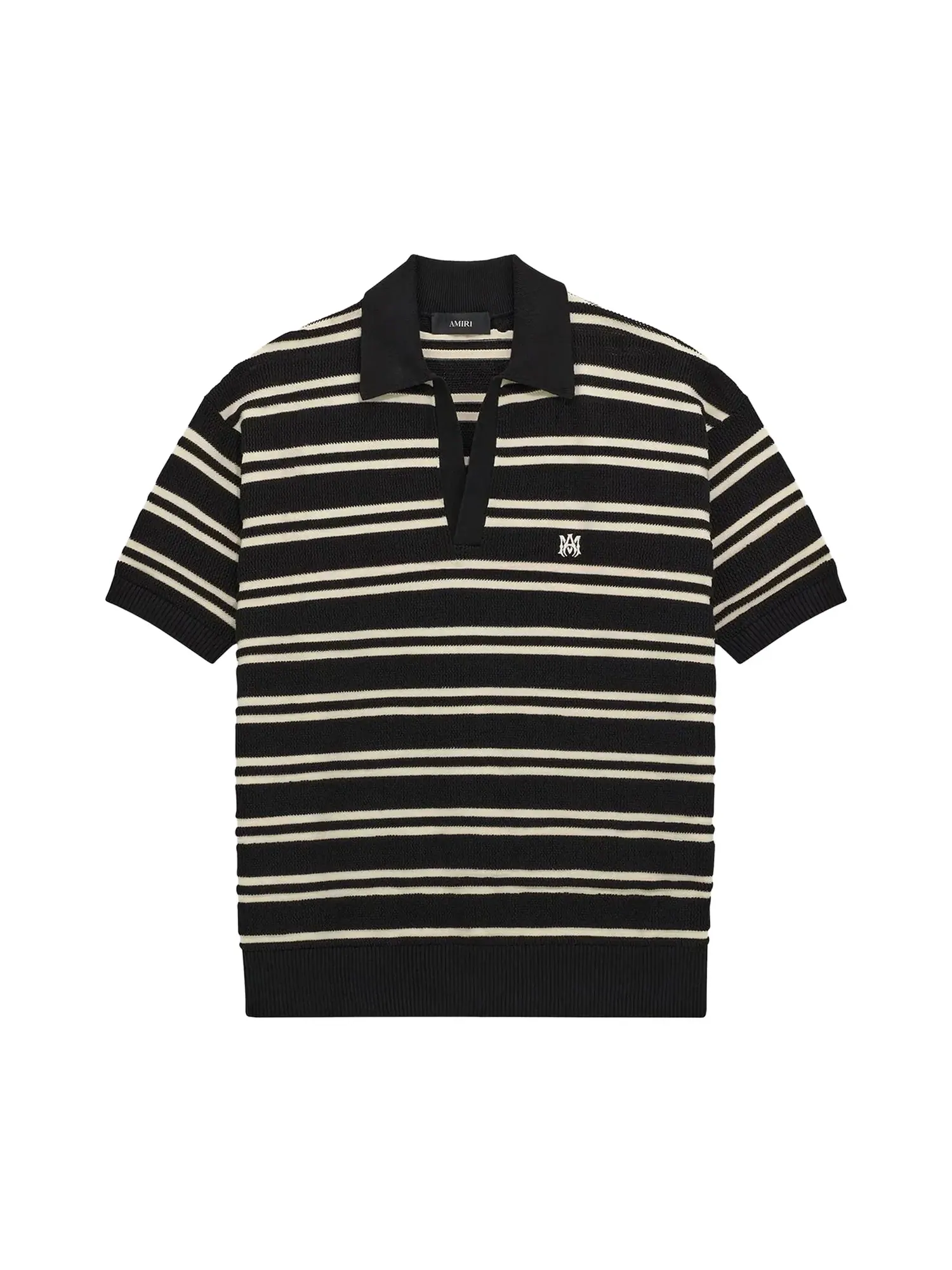 Поло Amiri MA Stripe Knit с коротким рукавом — изображение 1 из 1, черный