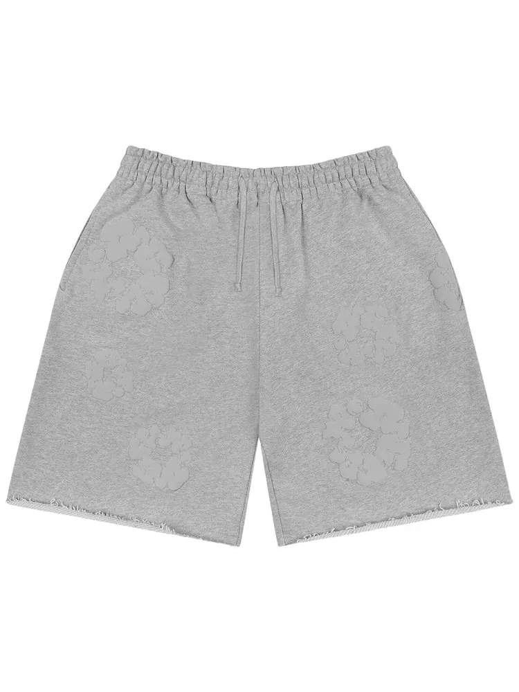 Джинсовые шорты Denim Tears Mono Cotton Wreath Sweatshorts — изображение 1 из 2, серый