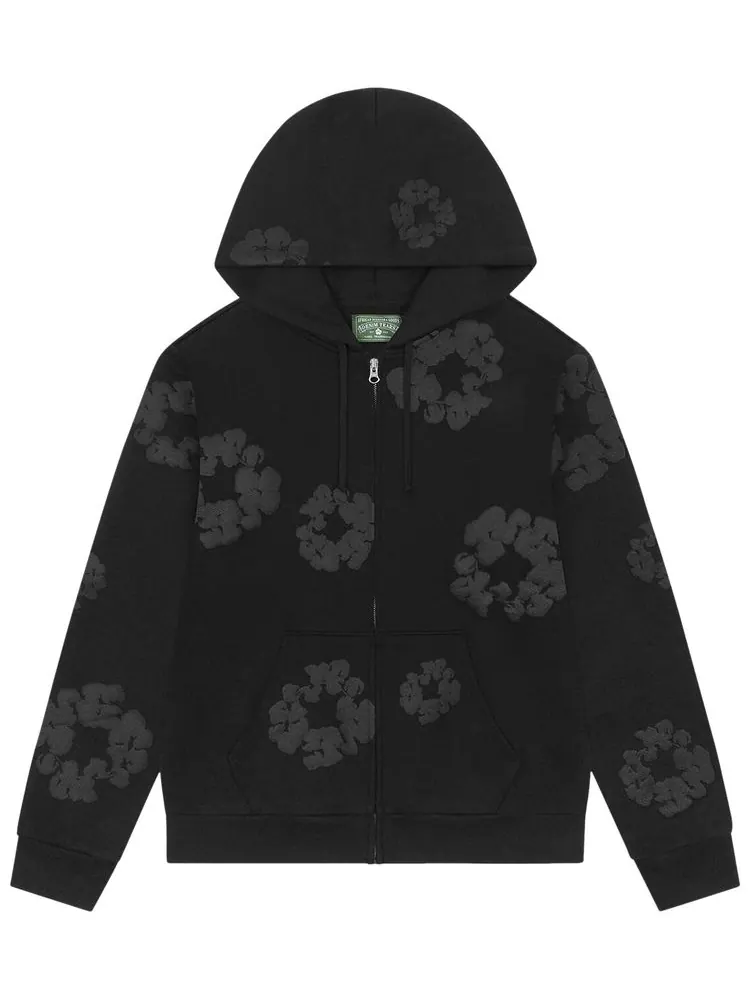 Худи Denim Tears Mono Cotton Wreath на молнии — изображение 1 из 2, черный