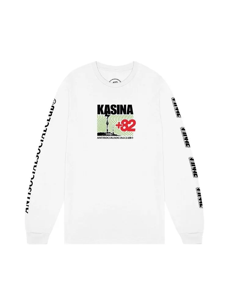 Футболка Anti Social Social Club x Kasina Radio Signal Long-Sleeve Tee White