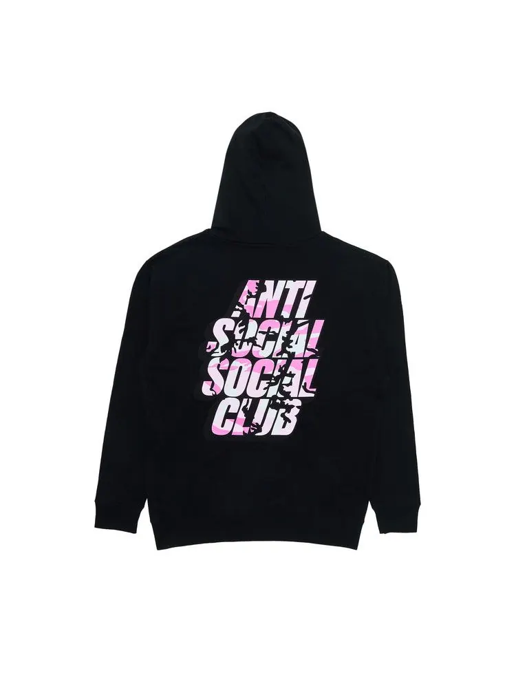 Худи Anti Social Social Club Blocked Pink Camo Hoodie — изображение 2 из 3, черный