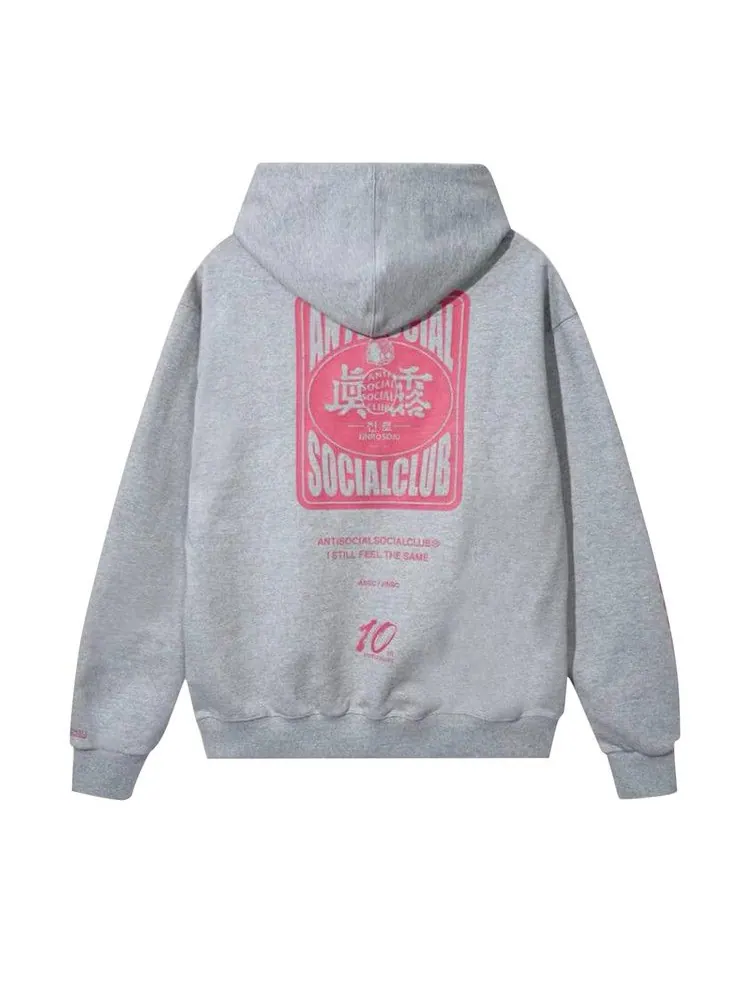 Худи Anti Social Social Club x Jinro Four Glasses Of Soju Hoodie — изображение 2 из 2, серый/красный
