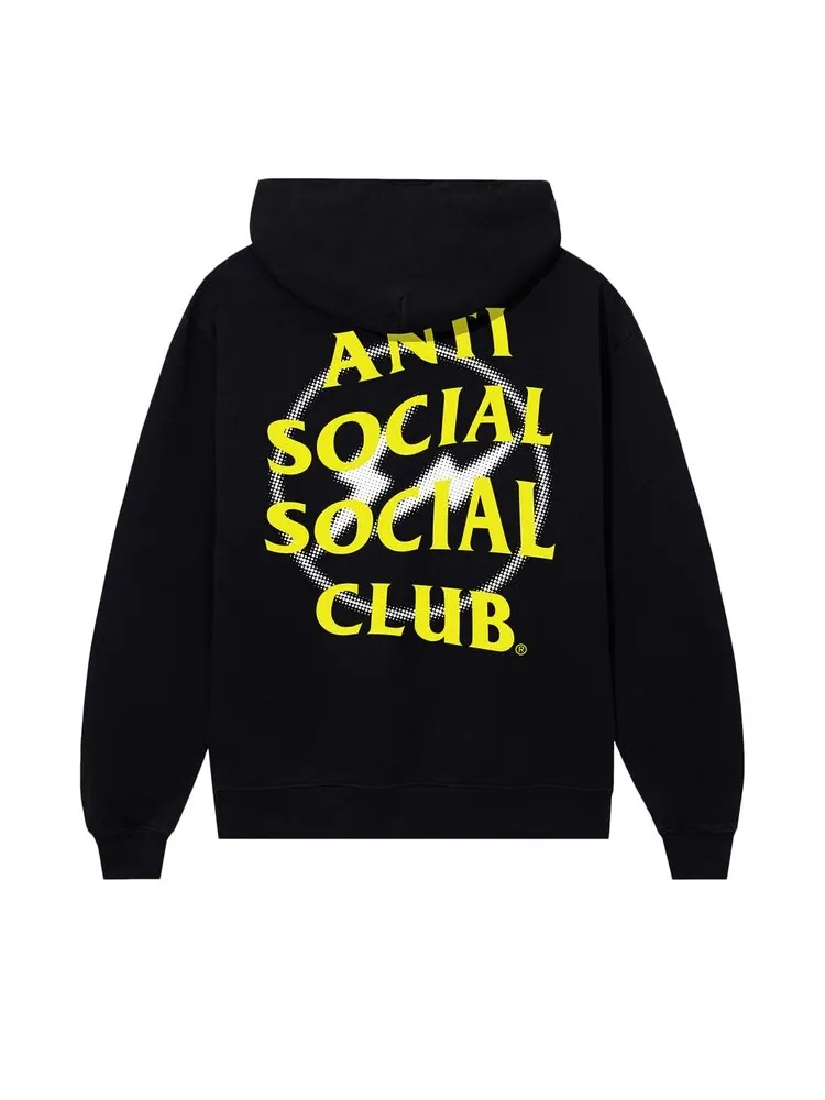 Худи Anti Social Social Club x Fragment Design Half Tone Logo 'Black/Yellow' — изображение 2 из 2, черный