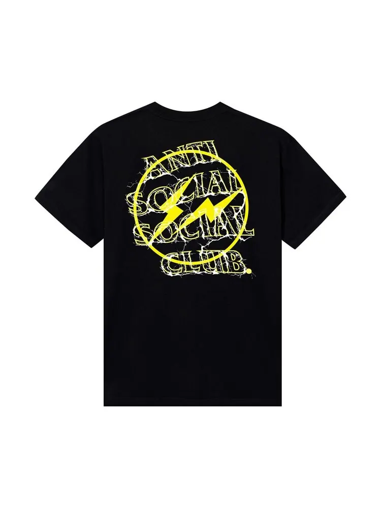 Футболка Anti Social Social Club x Fragment Design Bolt 'Black/Yellow' — изображение 1 из 2, черный