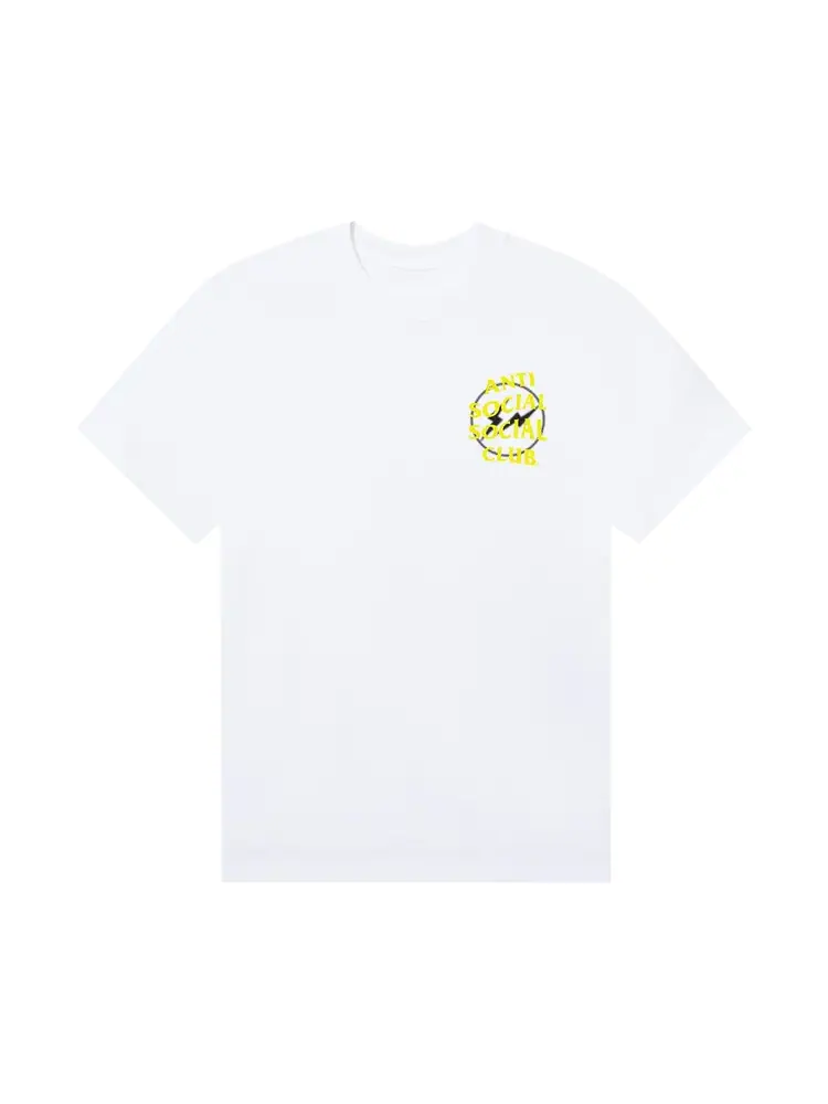 Футболка Anti Social Social Club x Fragment Design Half Tone Logo 'White/Yellow' — изображение 1 из 3, белый