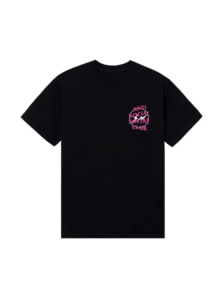 Футболка Anti Social Social Club x Fragment Design Half Tone Logo 'Black/Pink' — изображение 2 из 2, черный
