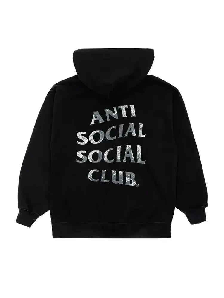 Худи Anti Social Social Club Weathered Hoodie 'Black' — изображение 2 из 2, черный