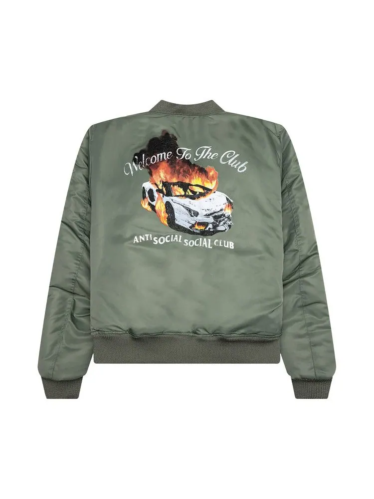 Куртка Anti Social Social Club Welcome To The Club MA1 Jacket — изображение 2 из 2, оливковый