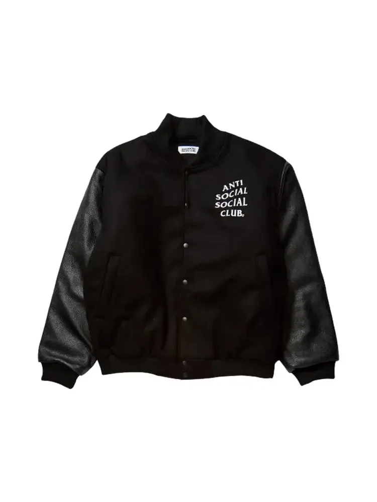 Куртка-бомбер Anti Social Club Team Anxious Varsity Jacket — изображение 1 из 2, черный