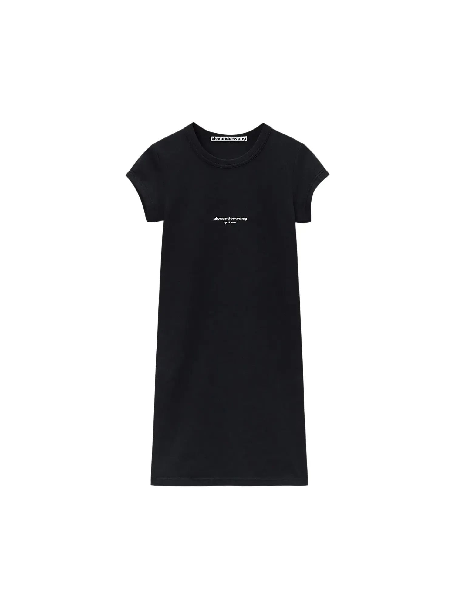 Мини-платье Alexander Wang с короткими рукавами и логотипом, облегающее