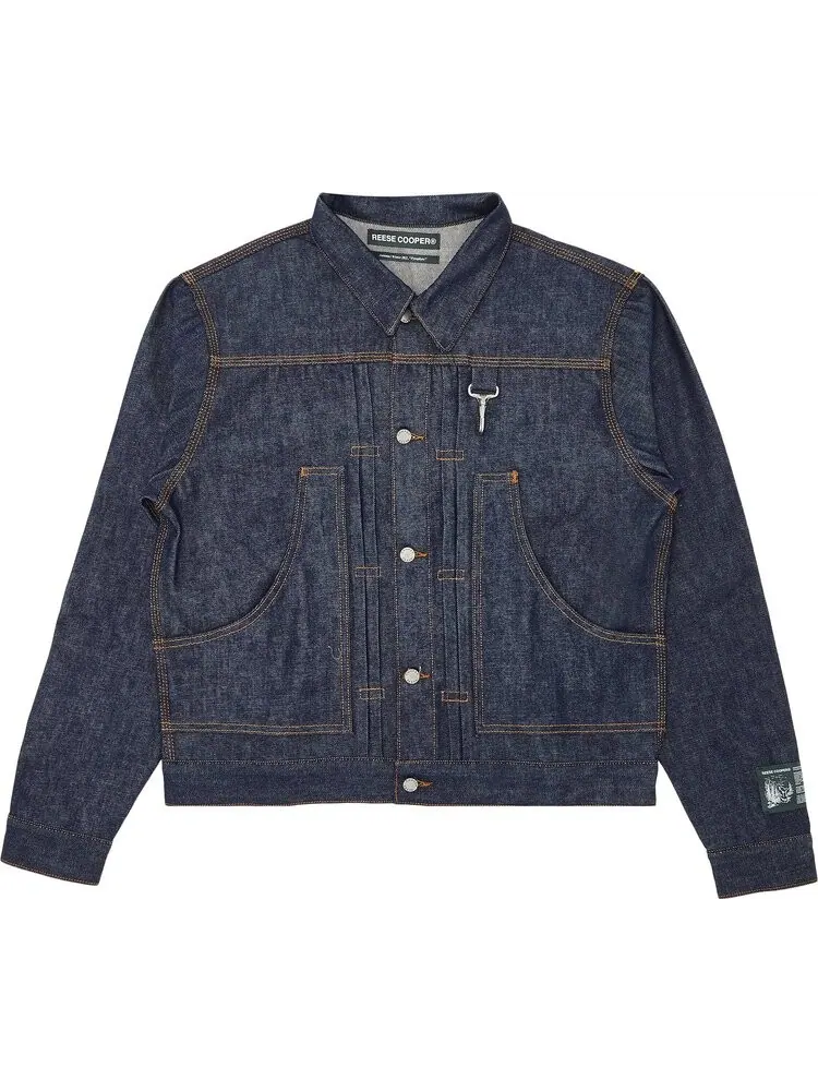 Куртка Reese Cooper Smokejumper Embroidered Raw Denim Jacket 'Multicolor' — изображение 1 из 3, синий