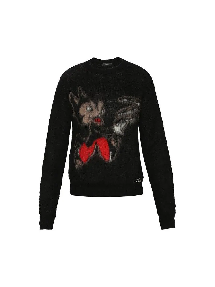 Свитер Amiri Brushed Mohair Record Wolf Crew — изображение 1 из 1, черный