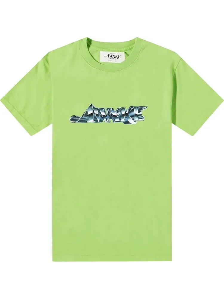 Футболка Awake NY Chrome Logo T-Shirt 'Lime Green' — зеленый