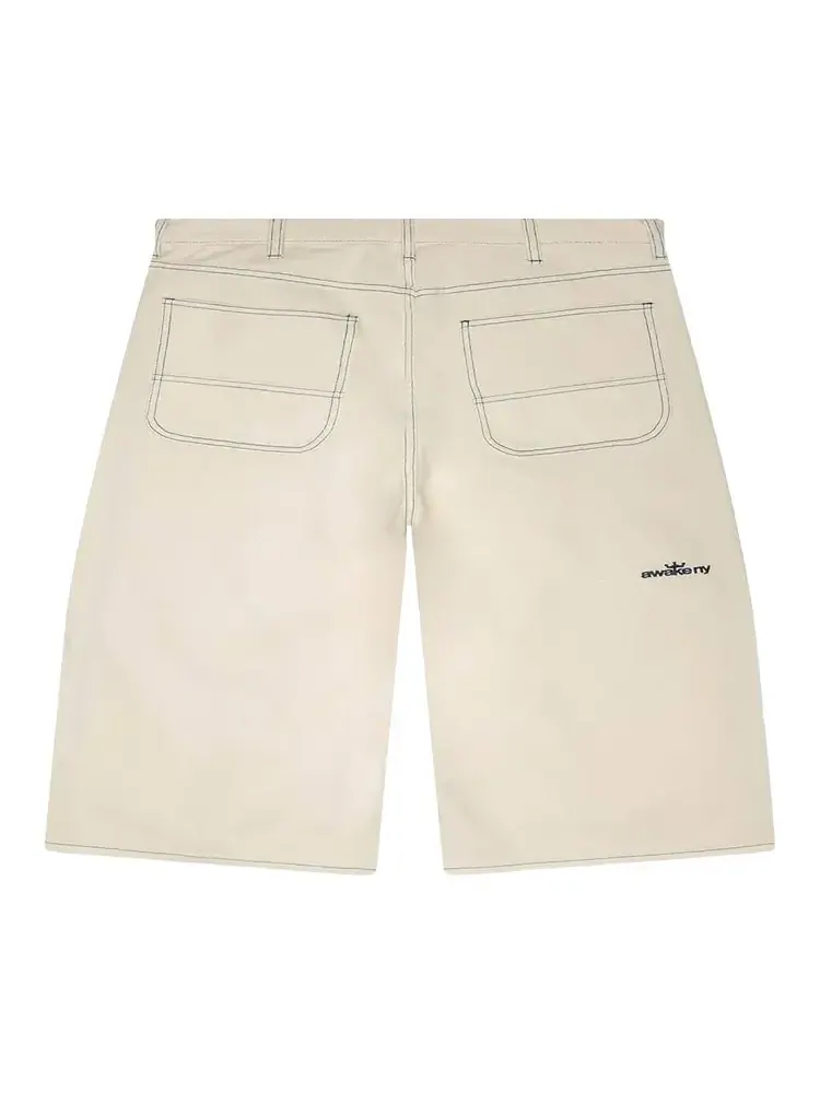 Джинсы Awake NY Double Knee Jort 'Cream' — изображение 2 из 2, белый