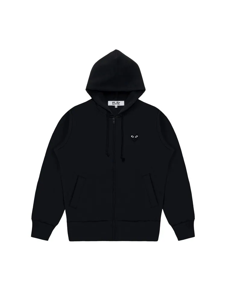 Толстовка Comme des Garçons PLAY Zip-Up Sweatshirt 'Black' — черный