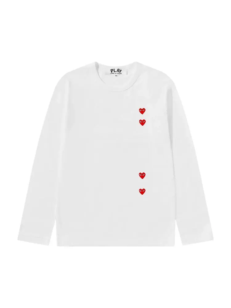 Лонгслив Comme des Garçons PLAY Multi Heart Long-Sleeve — красный