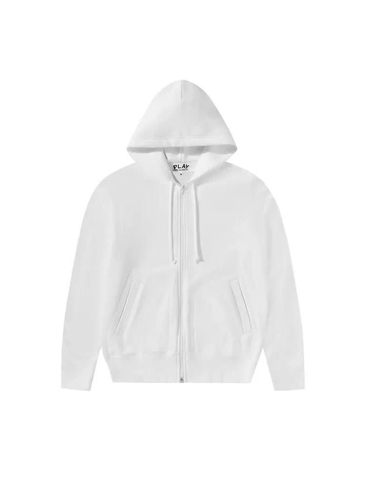 Худи Comme des Garçons PLAY Back Emblem Zip Hoodie — белый