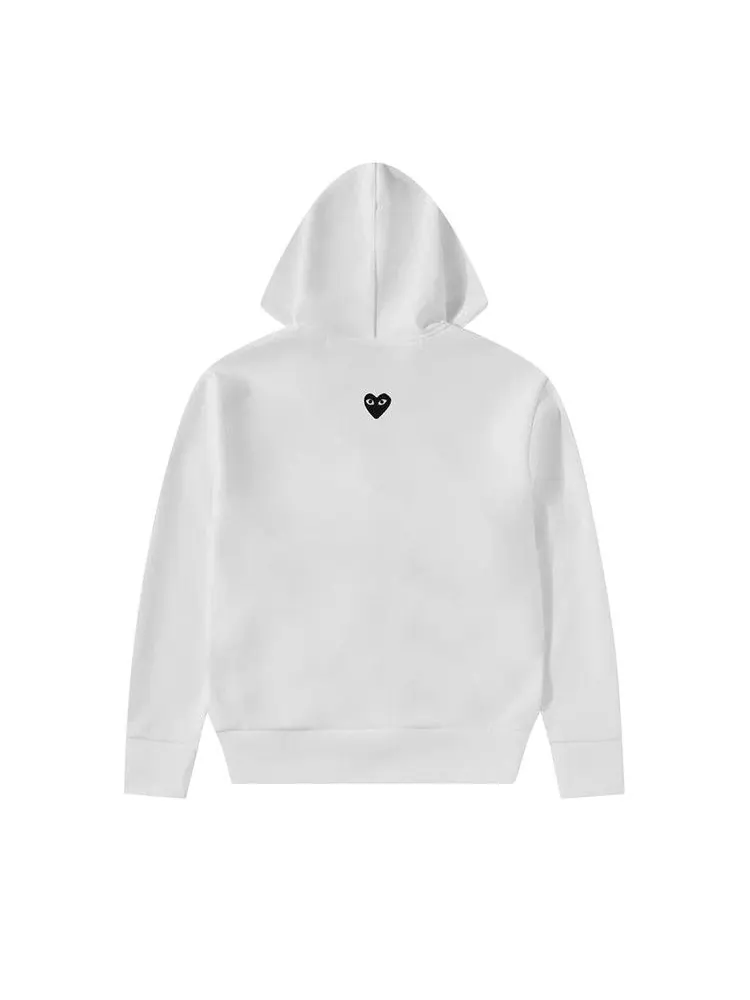 Худи Comme des Garçons PLAY Back Emblem Zip Hoodie — изображение 2 из 2, белый