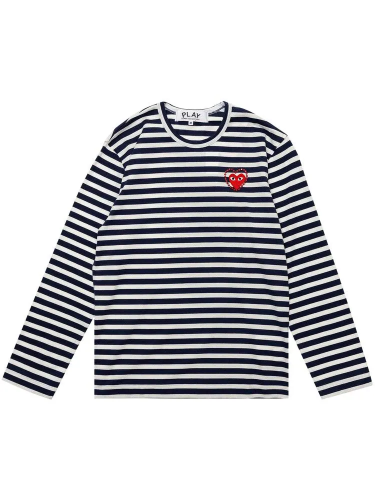 Футболка Comme des Garçons PLAY Metalstone Stripe Tee — белый