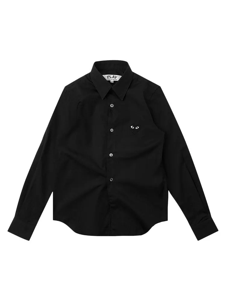 Топ Comme des Garçons PLAY Black Heart Button Up — черный