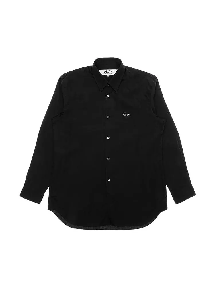 Топ Comme des Garçons PLAY Black Emblem Button Down — черный