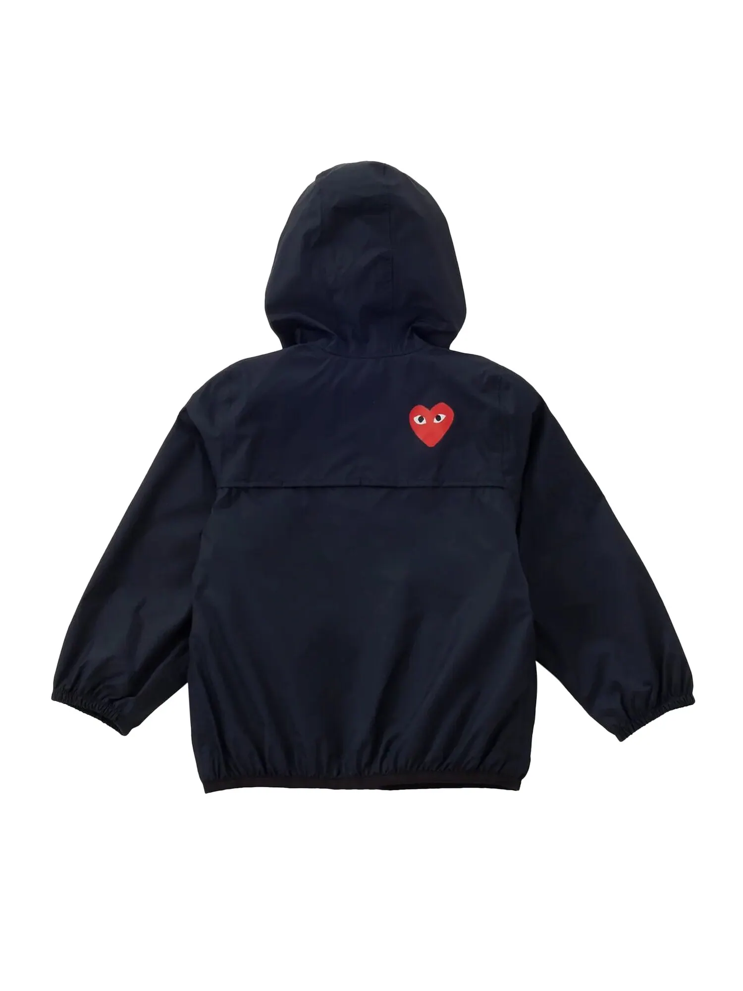 Детская толстовка с капюшоном Comme des Garçons PLAY K-Way на молнии темно-синего цвета — изображение 2 из 2, темно-синий