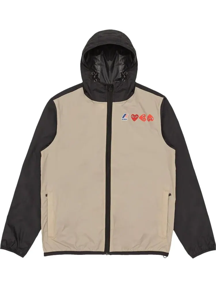Худи Comme des Garçons PLAY K-Way Hoodie Full Zip Beige/Black