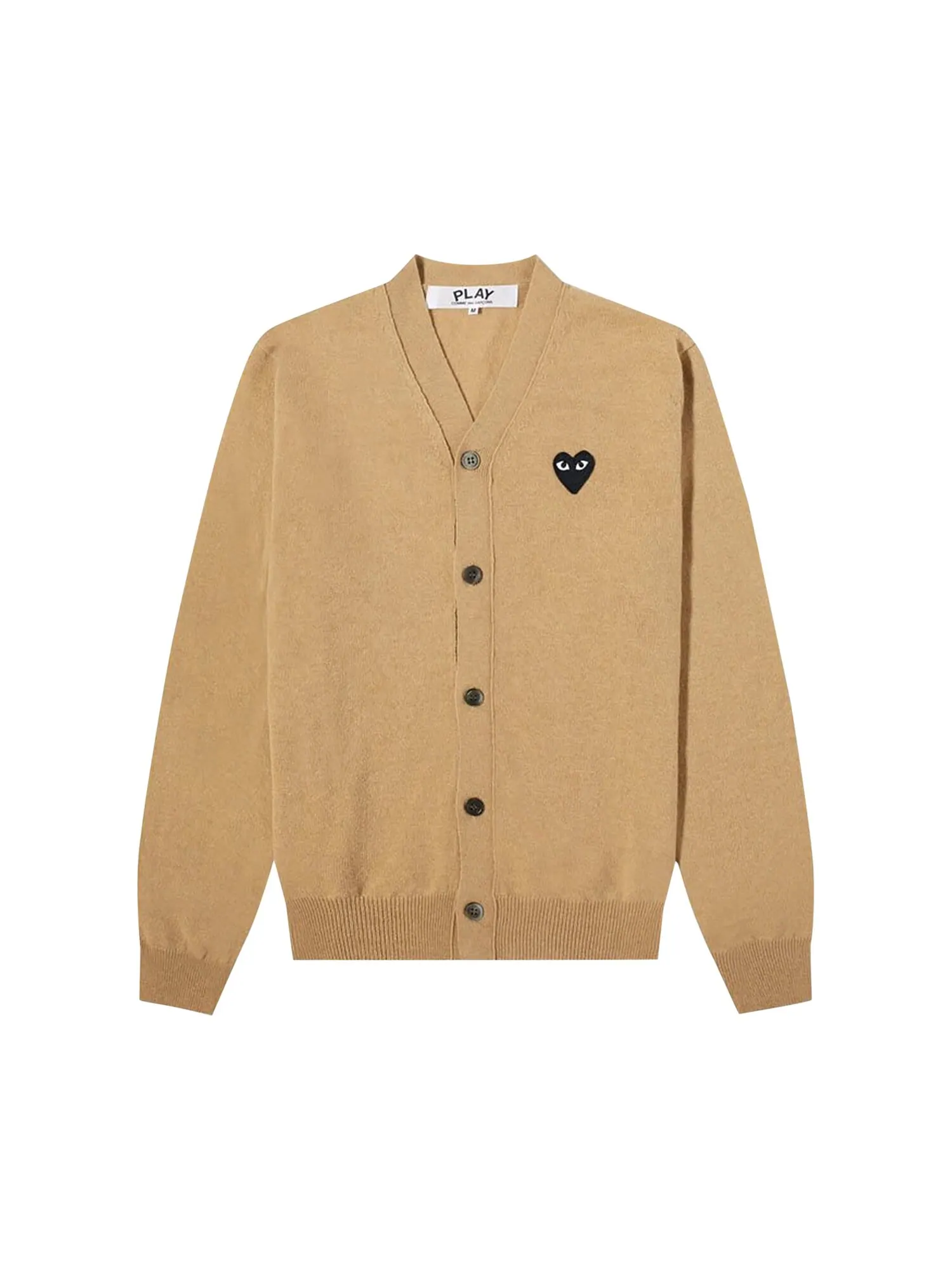 Шерстяной кардиган Comme des Garçons PLAY Heart — изображение 1 из 3, бежевый