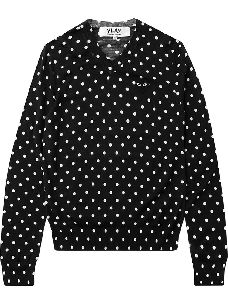 Свитер Comme des Garçons PLAY V-Neck Sweater 'Black'