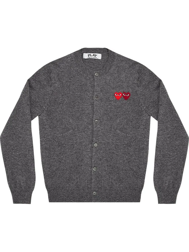 Кардиган Comme des Garçons PLAY Wool Layered Double Heart Cardigan 'Grey'