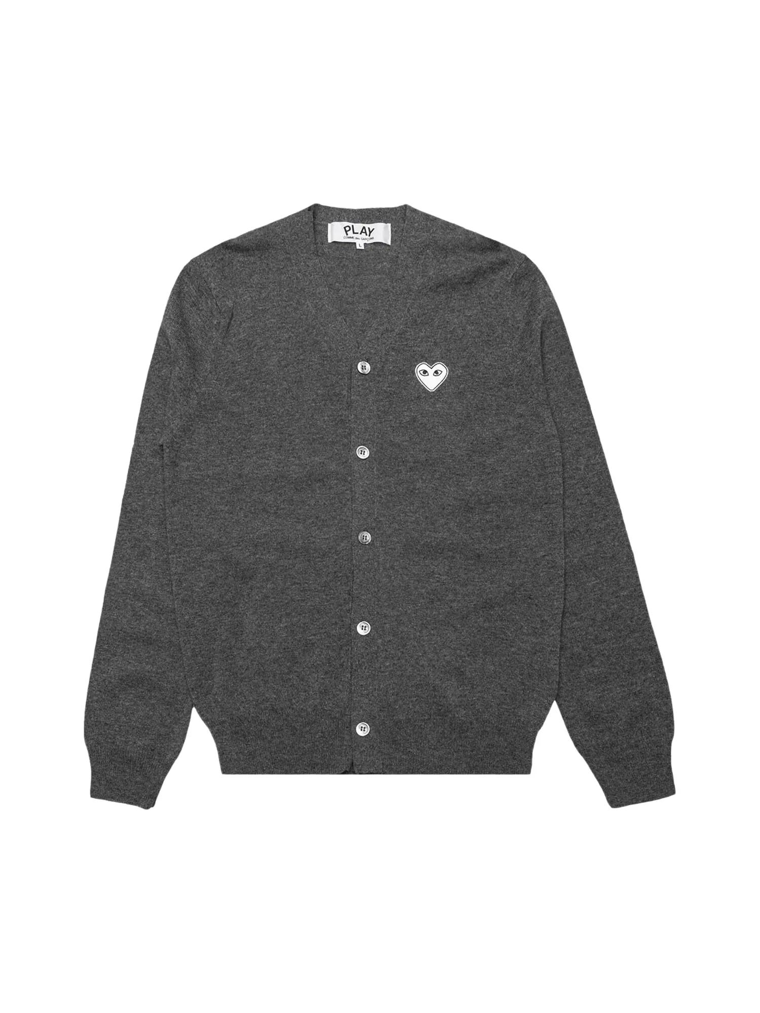 Кардиган с V-образным вырезом Comme des Garçons PLAY — изображение 1 из 2, серый