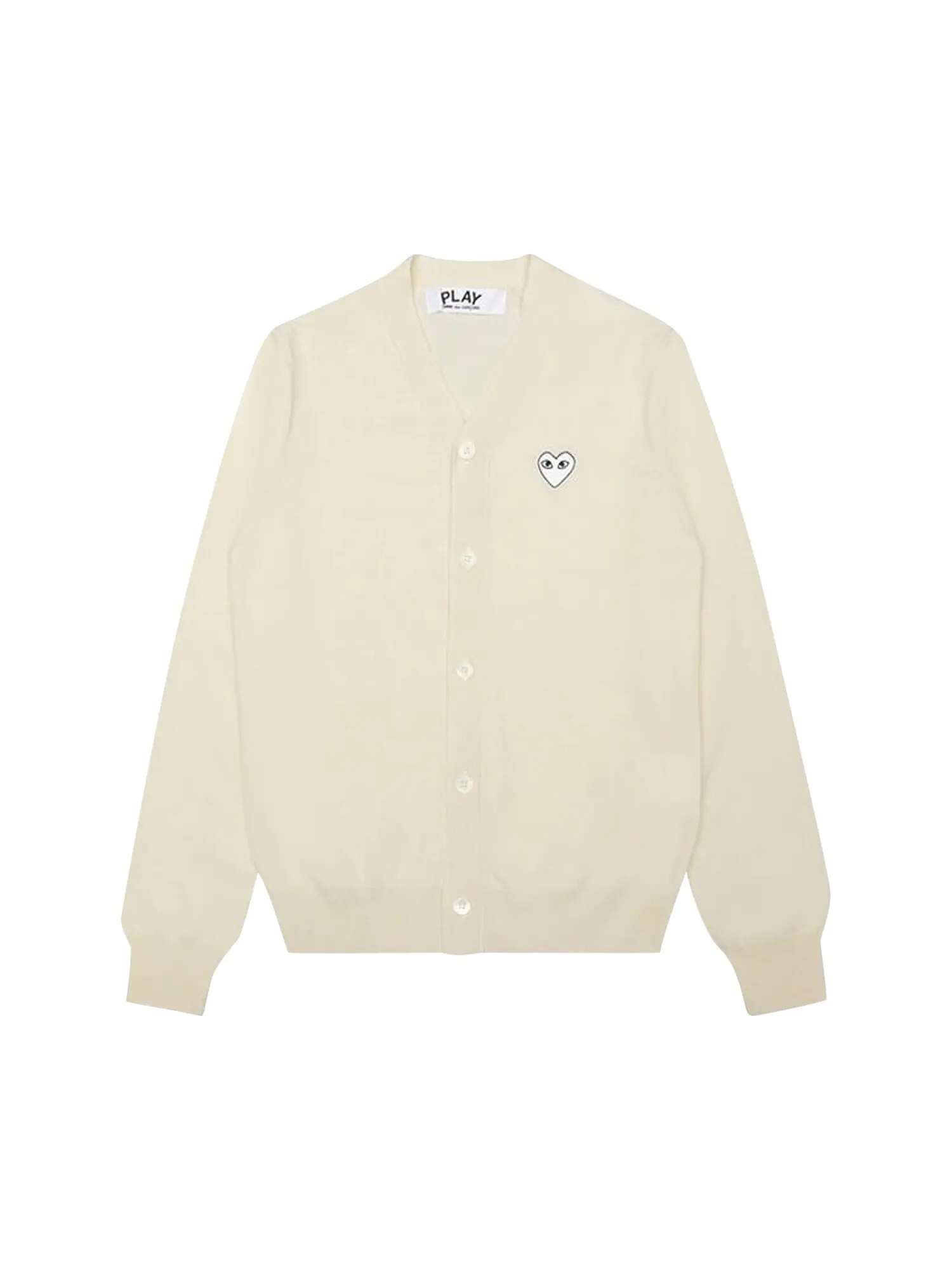 Comme des Garçons PLAY Тканый кардиган с V-образным вырезом — изображение 1 из 1, кремовый