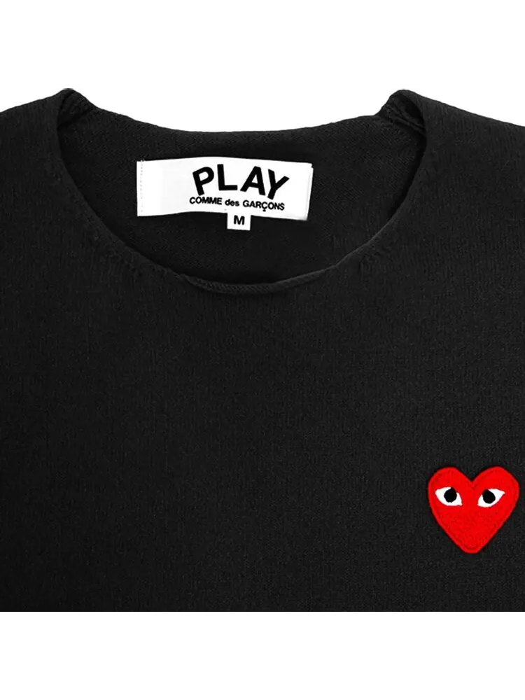 Свитер Comme des Garçons PLAY Red Heart Sweater 'Black' — изображение 2 из 2, черный