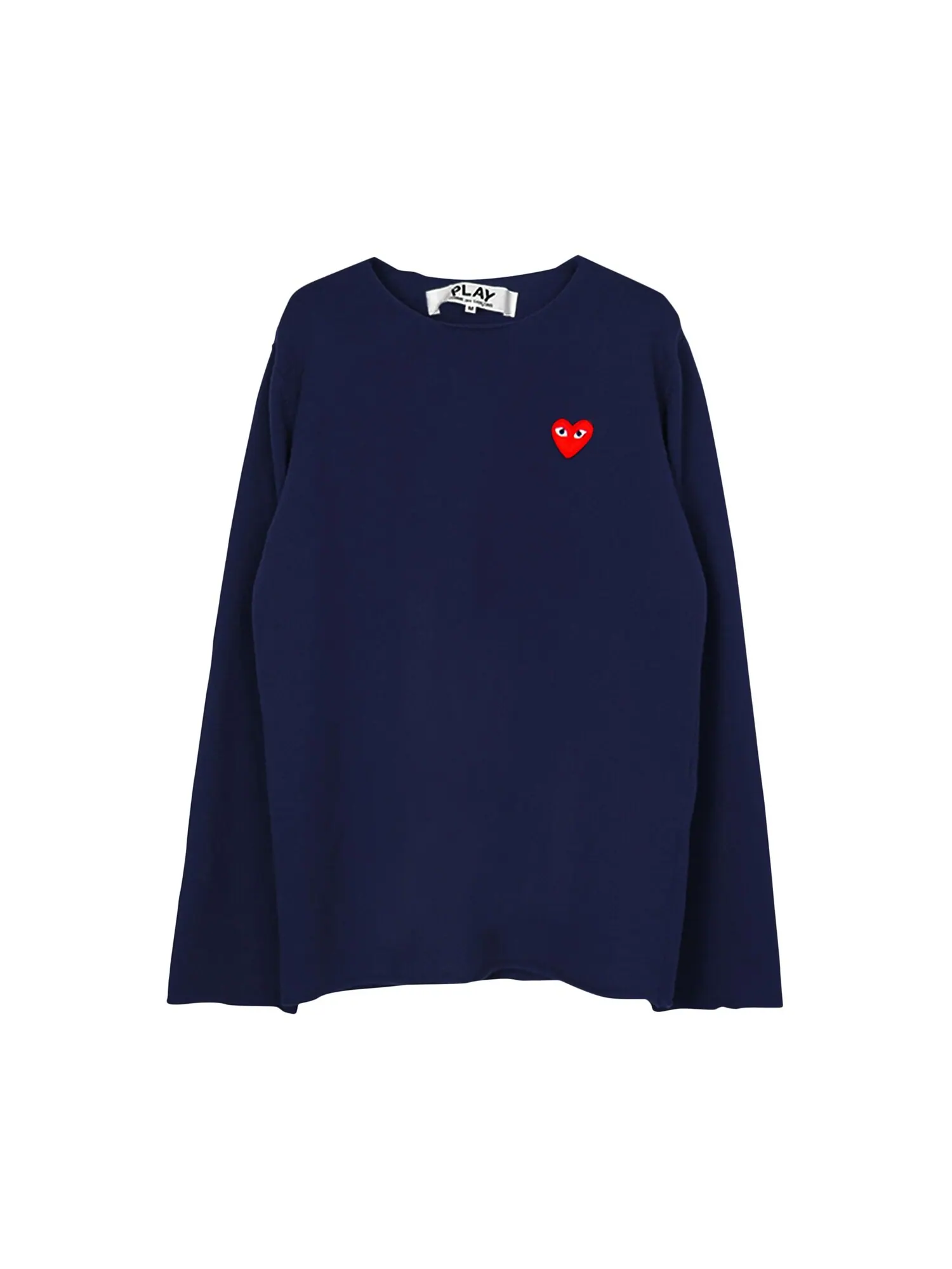 Пуловер с V-образным вырезом Comme des Garçons PLAY темно-синий — изображение 1 из 2