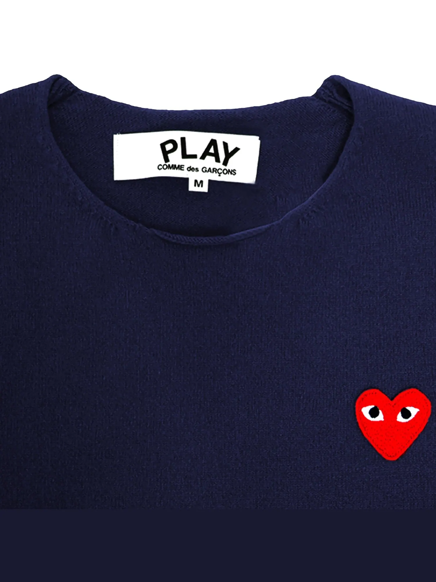 Пуловер с V-образным вырезом Comme des Garçons PLAY темно-синий — изображение 2 из 2