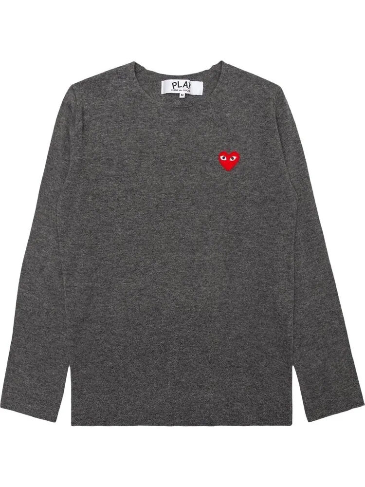 Свитер Comme des Garçons PLAY Red Heart Sweater 'Grey'