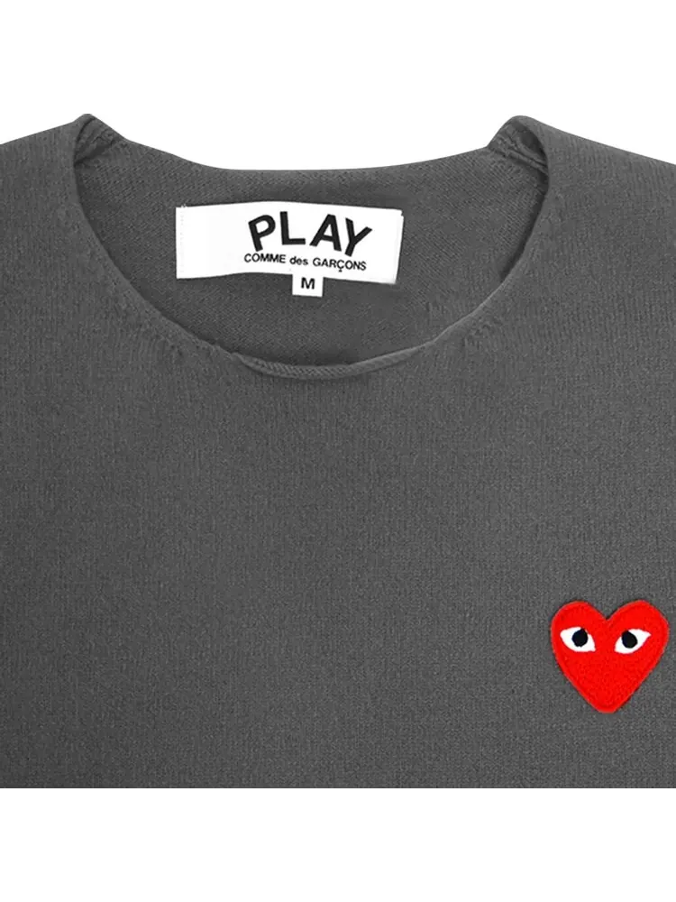 Свитер Comme des Garçons PLAY Red Heart Sweater 'Grey' — изображение 3 из 3, серый