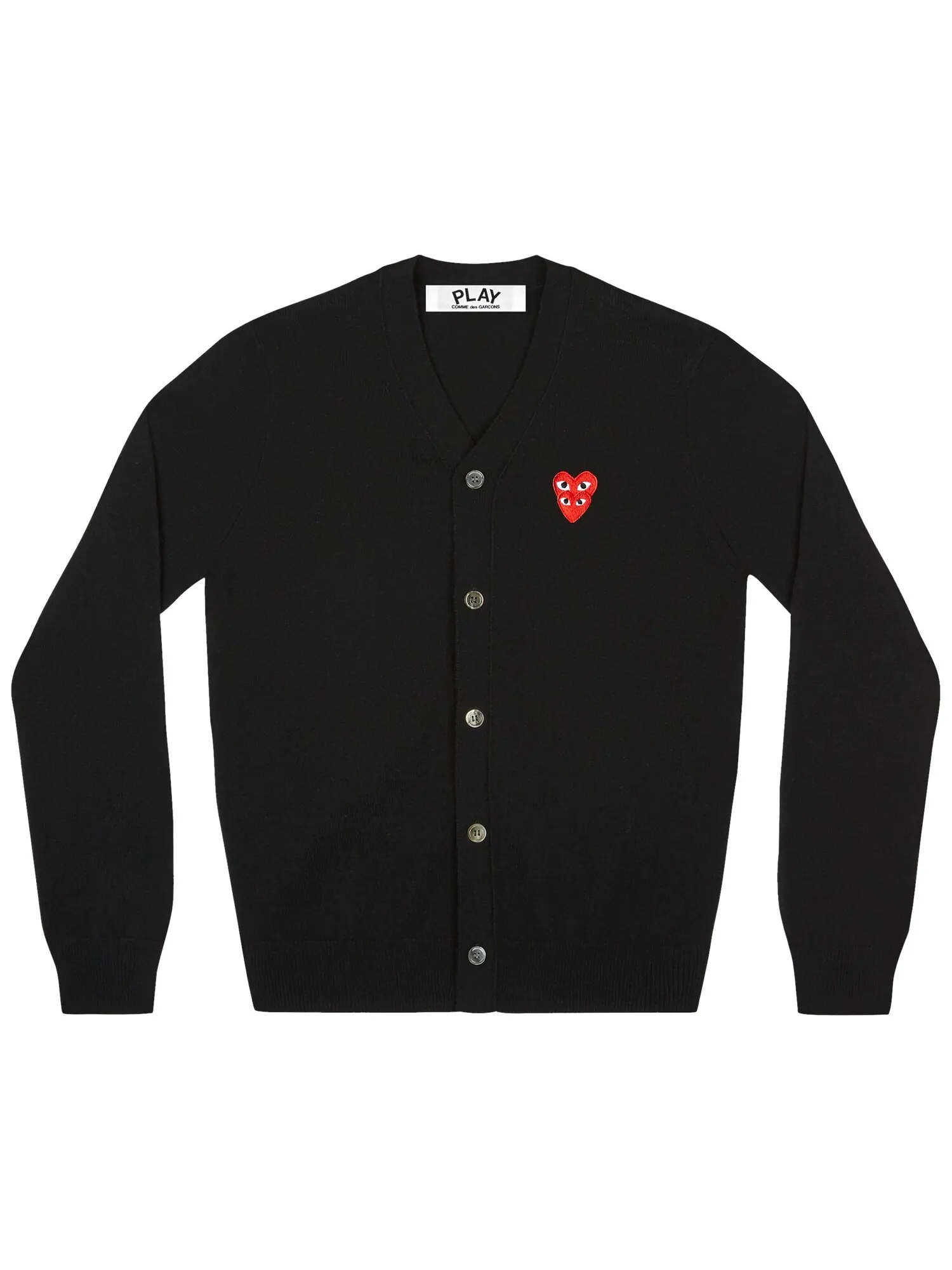 Кардиган Comme des Garçons PLAY Double Heart — изображение 1 из 1, черный