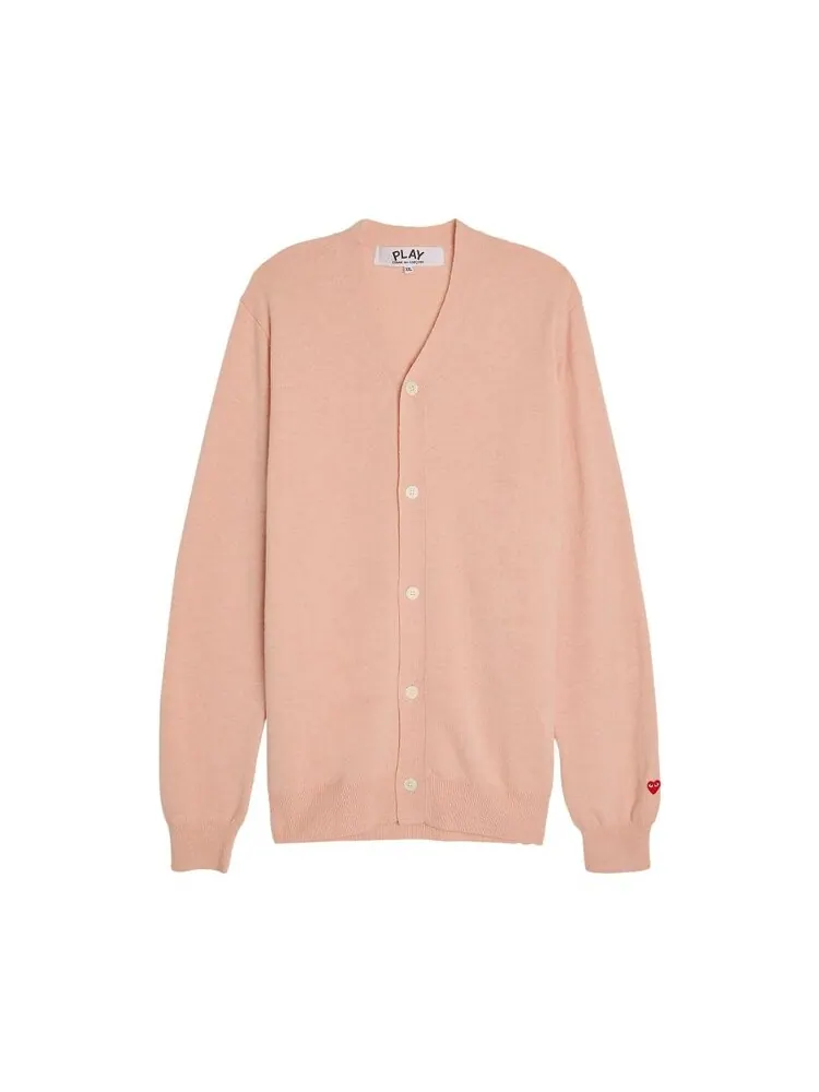 Кардиган Comme Des Garçons Comme des Garçons PLAY Small Heart Cardigan — изображение 1 из 1, розовый