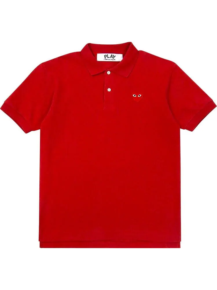 Футболка-поло Comme des Garçons PLAY Big Heart Polo 'Red' — изображение 1 из 1, красный