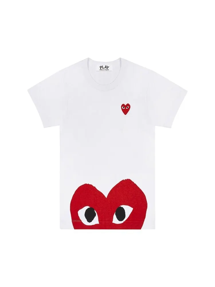 Футболка Comme des Garçons PLAY Bottom Heart Eye T-Shirt 'White/Red'