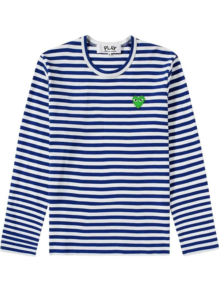 Футболка Comme des Garçons PLAY Long-Sleeve Striped T-Shirt 'Navy'
