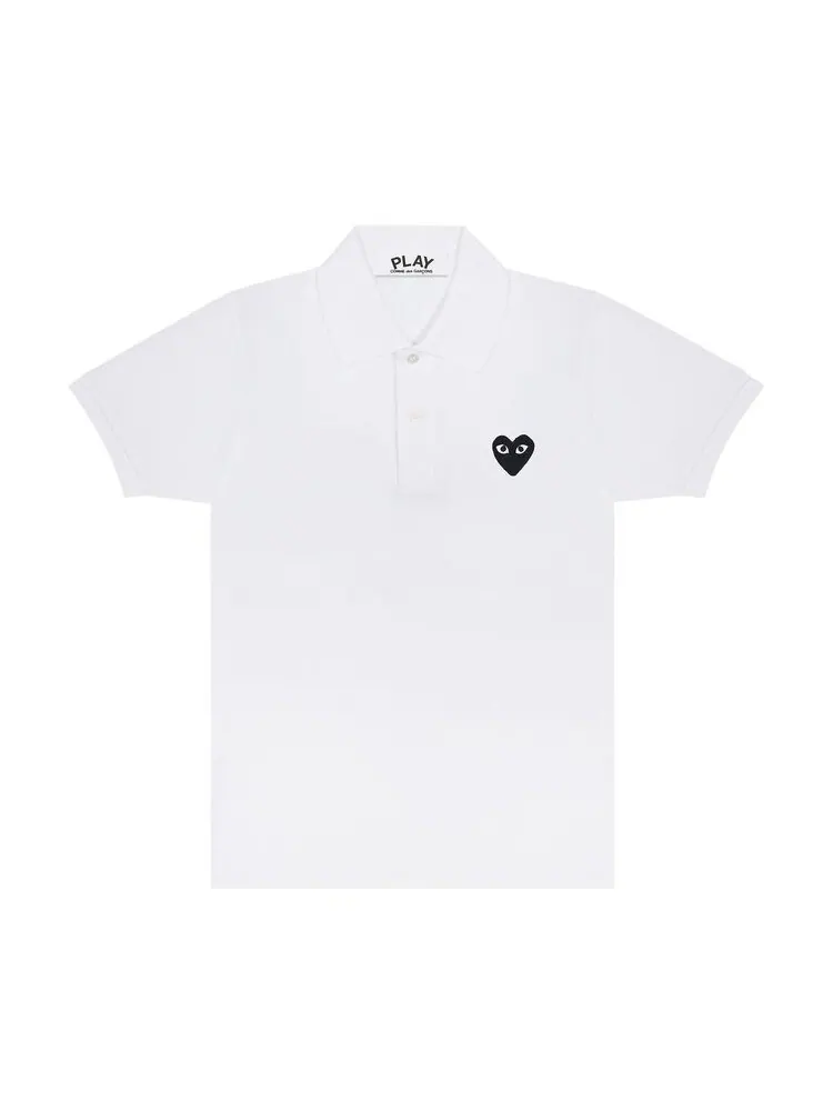 Поло Comme des Garçons PLAY Black Emblem Polo Shirt White