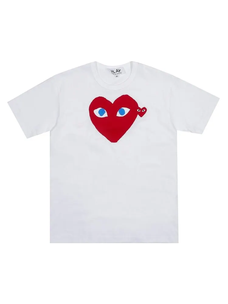 Футболка Comme des Garçons PLAY Blue Eyes Red Heart T-Shirt 'White'
