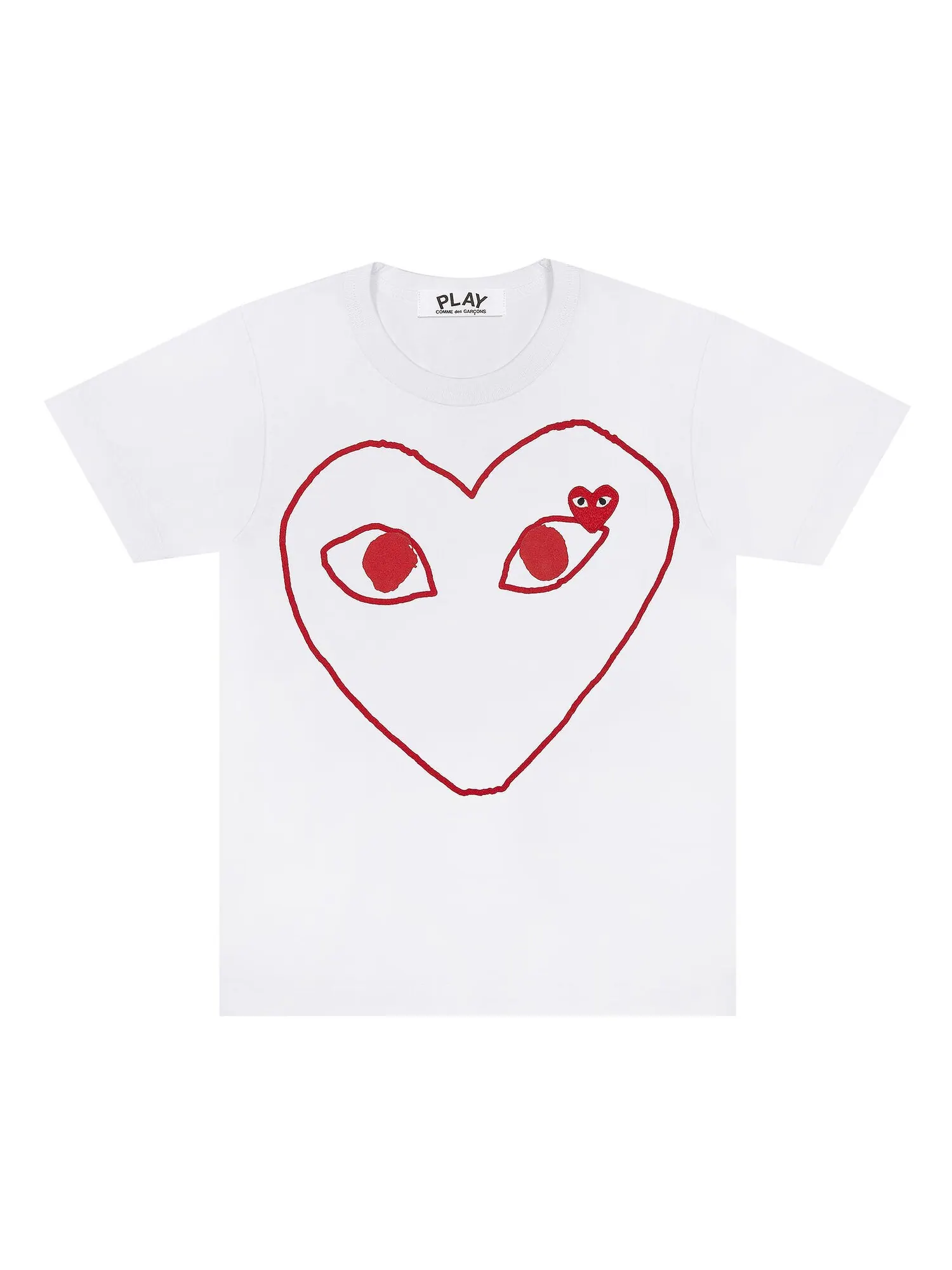 Футболка Comme des Garçons PLAY Outline Heart — изображение 1 из 1, белый